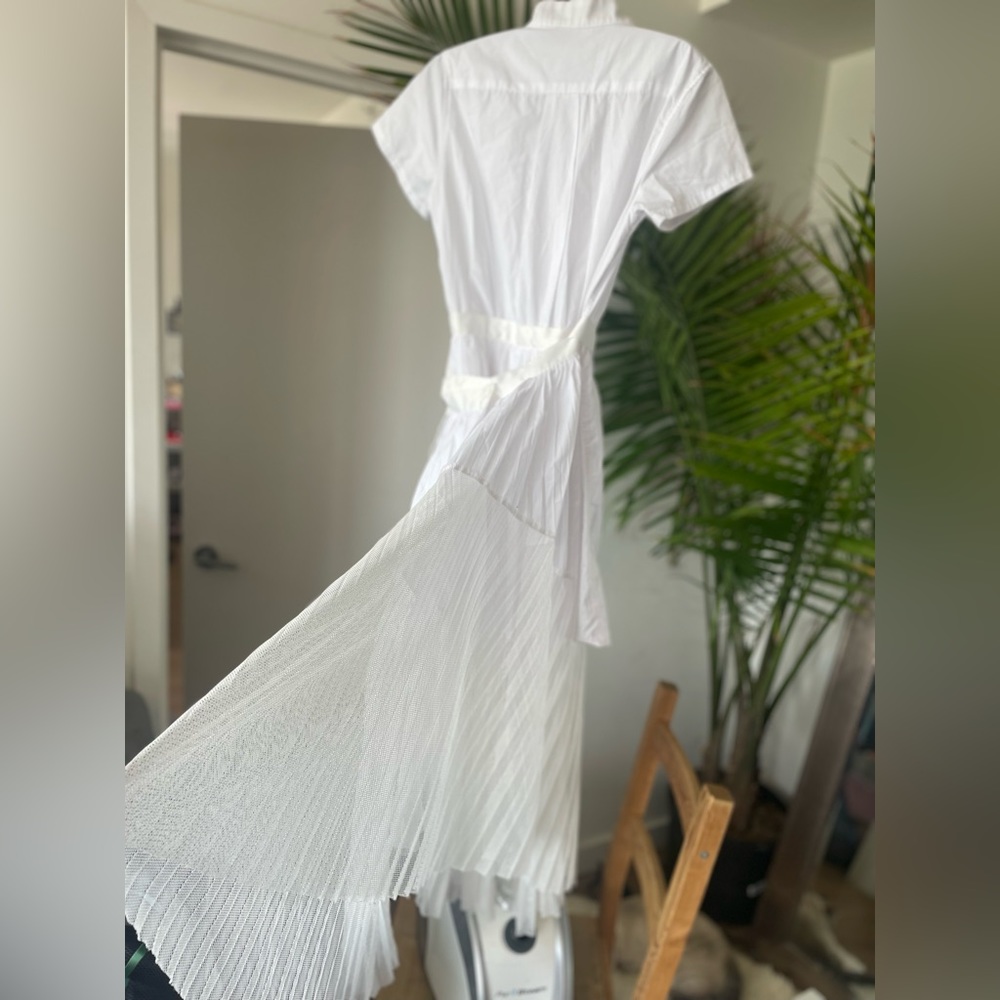 ShirtDress With Sheer Layer in White - Picture 15 of 16